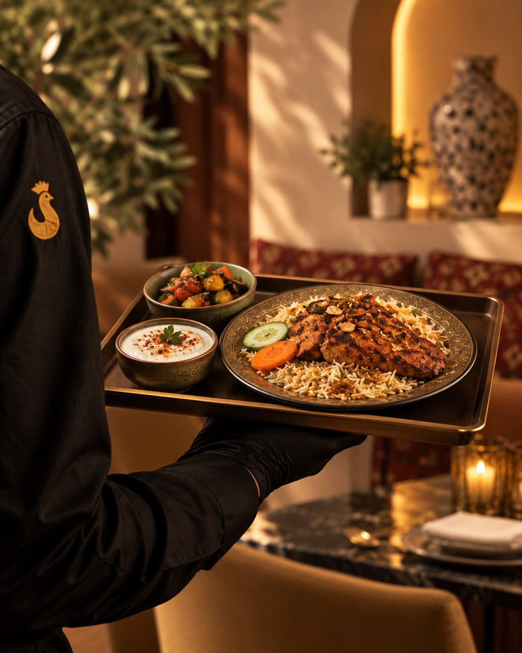 Box Classique, poulet grillé nature avec riz aux herbes et sauce yaourt-concombre maison